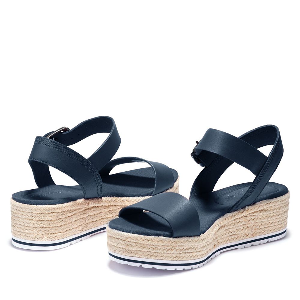 Timberland Womens Sandals Santorini Sun Ankle Strap - Navy - India OQ9356241